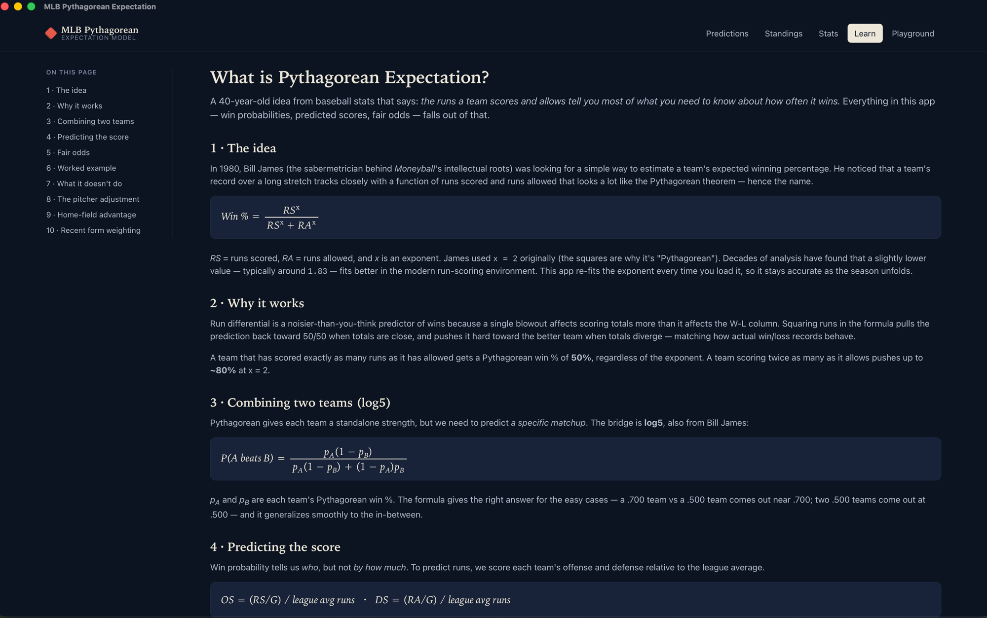 Learn page screenshot